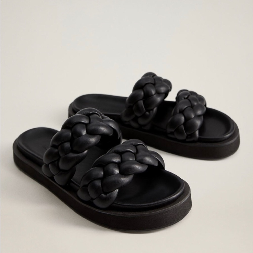 Platform Braided Sandals, 37